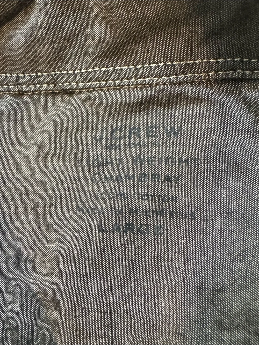 J.Crew Factory Gray Chambray Button Up Shirt Large
